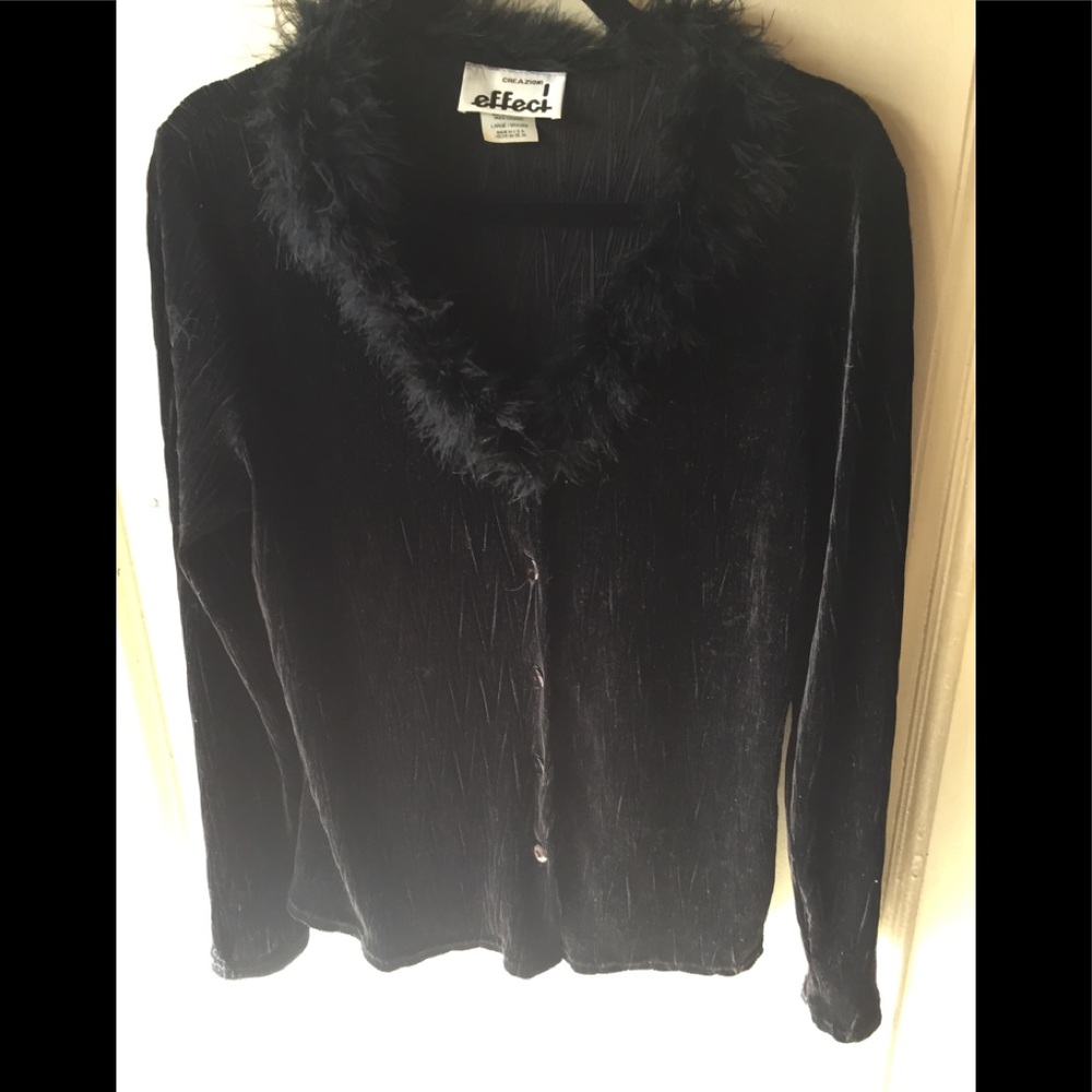 Sweater with fur accents